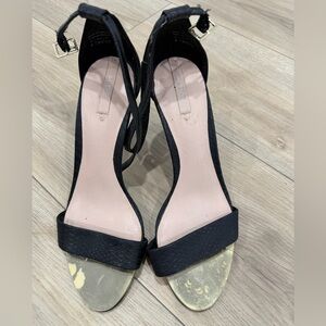 Aldo Black Open-Toe Ankle-Strap Heels